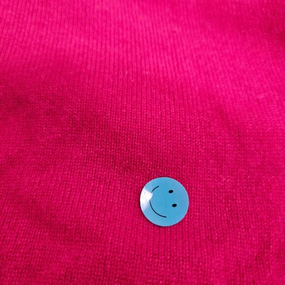 Lord & Taylor Womens Cashmere Sweater Hot Pink Small V-Neck Barbiecore Vibrant - Picture 6 of 9